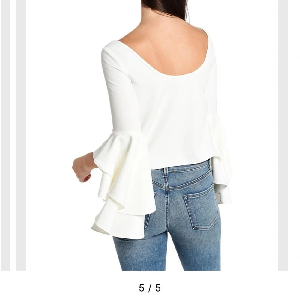 Milly Cream Ruffle Sleeve Blouse